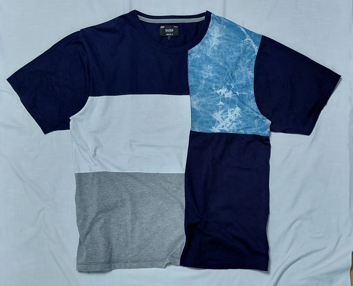 [XL] Sucka 타이다이 배색 유니크 빅사이즈 반팔 티셔츠 상품이미지1