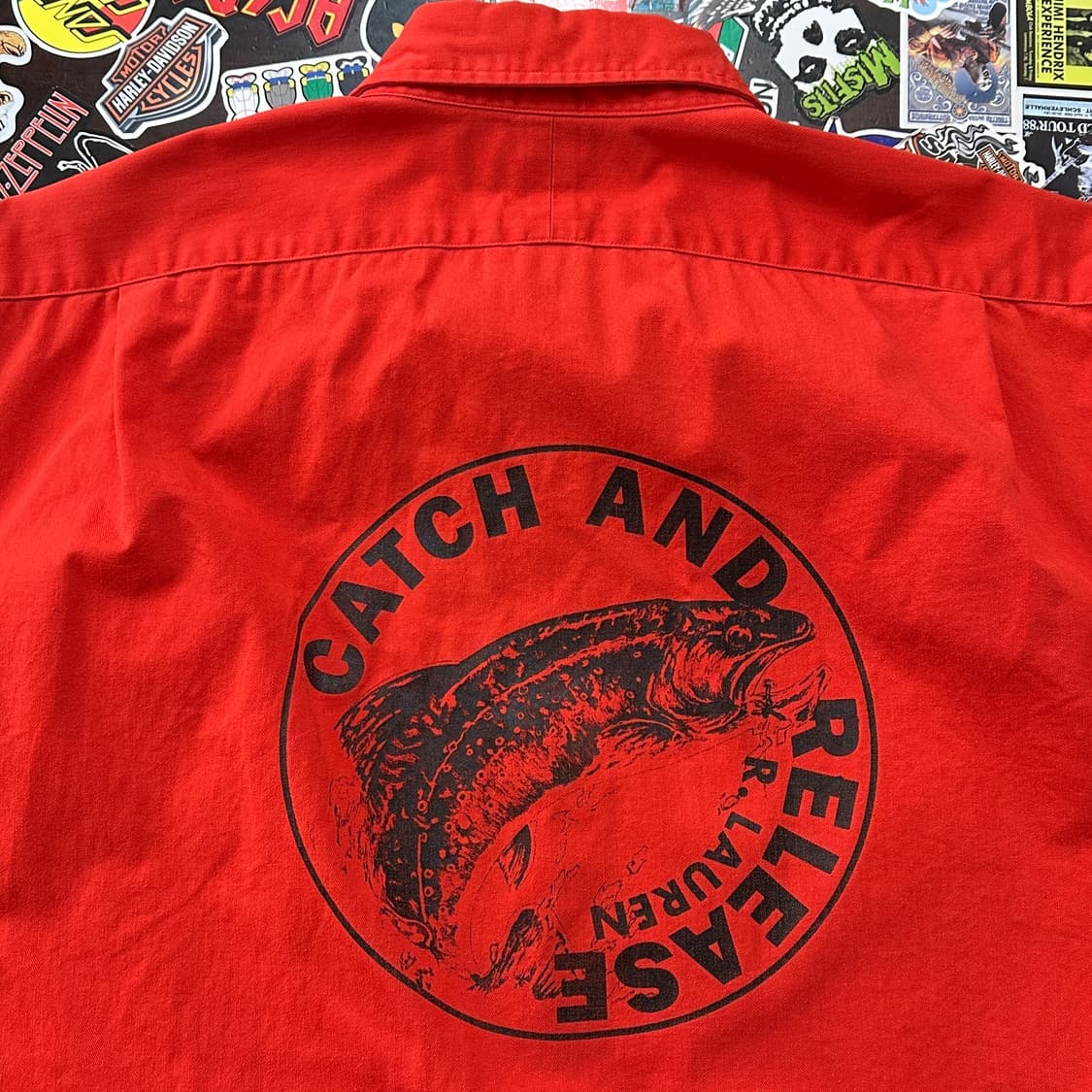 90s 폴로 랄프로렌 캐치 앤 릴리즈 피싱 워크 셔츠 L 상품이미지3