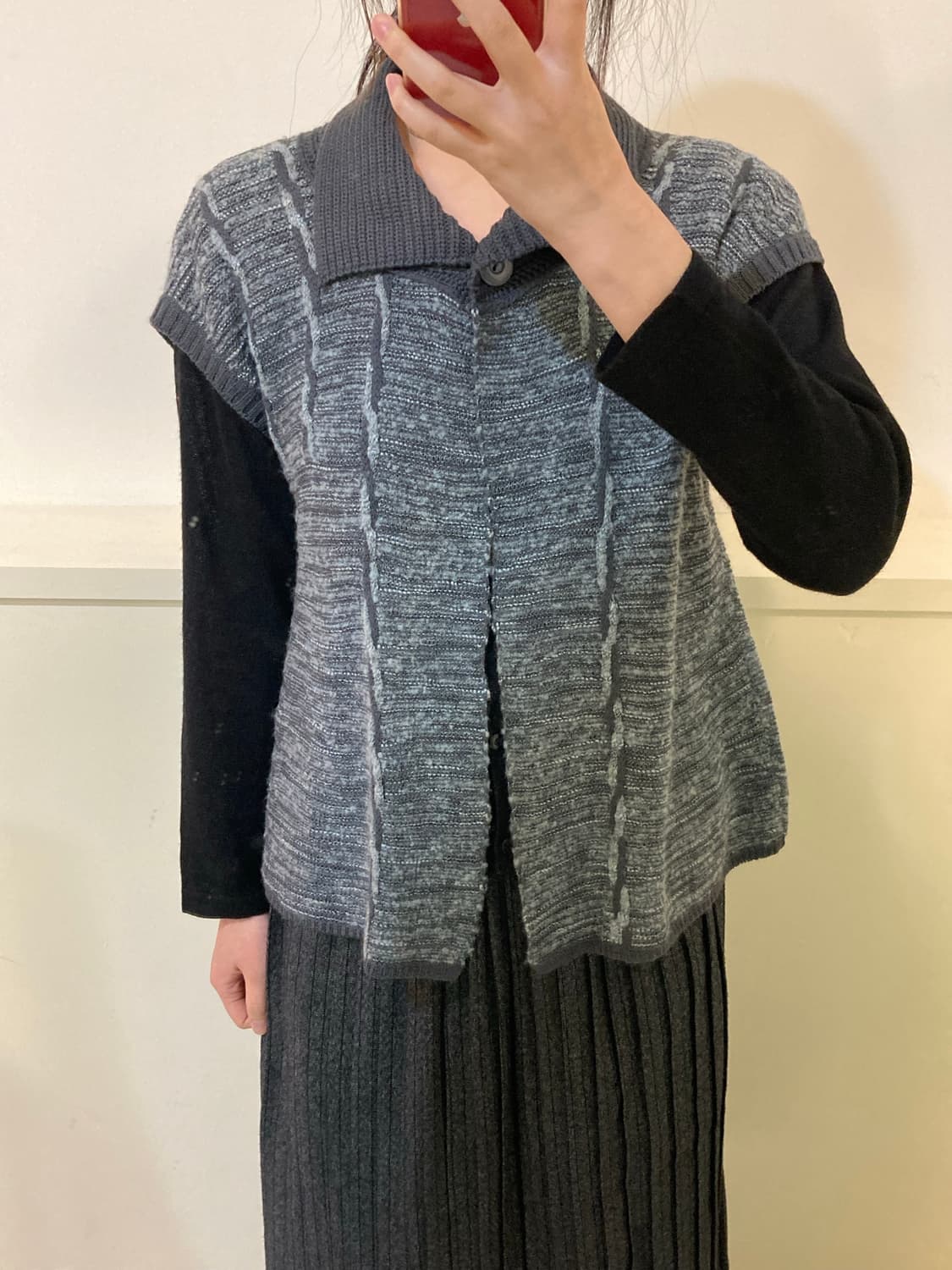 울 79% 레이어드 반팔 니트 상품이미지9