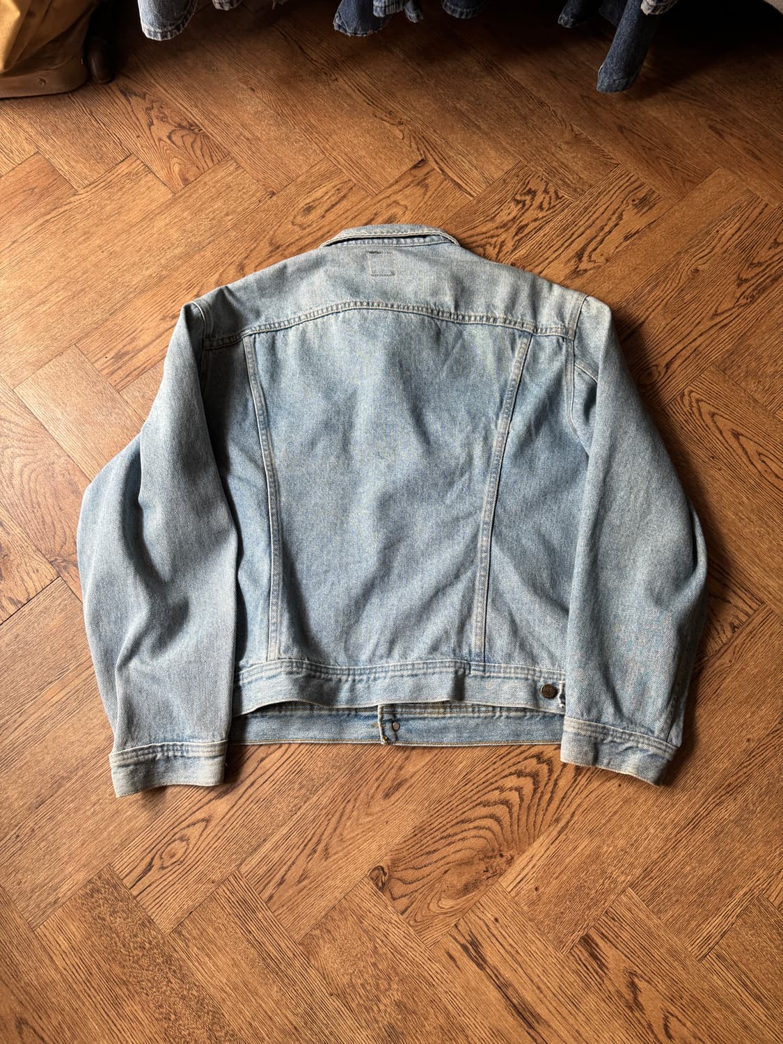 [XL]90s Lee Made in USA 빈티지 워싱 데님 트러커 자켓 상품이미지8