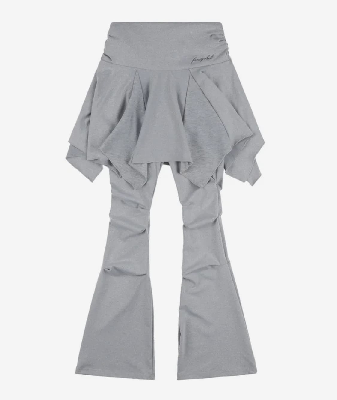 팬시클럽 언발란스 스커트 레이어드 핀턱 팬츠 그레이 상품이미지3