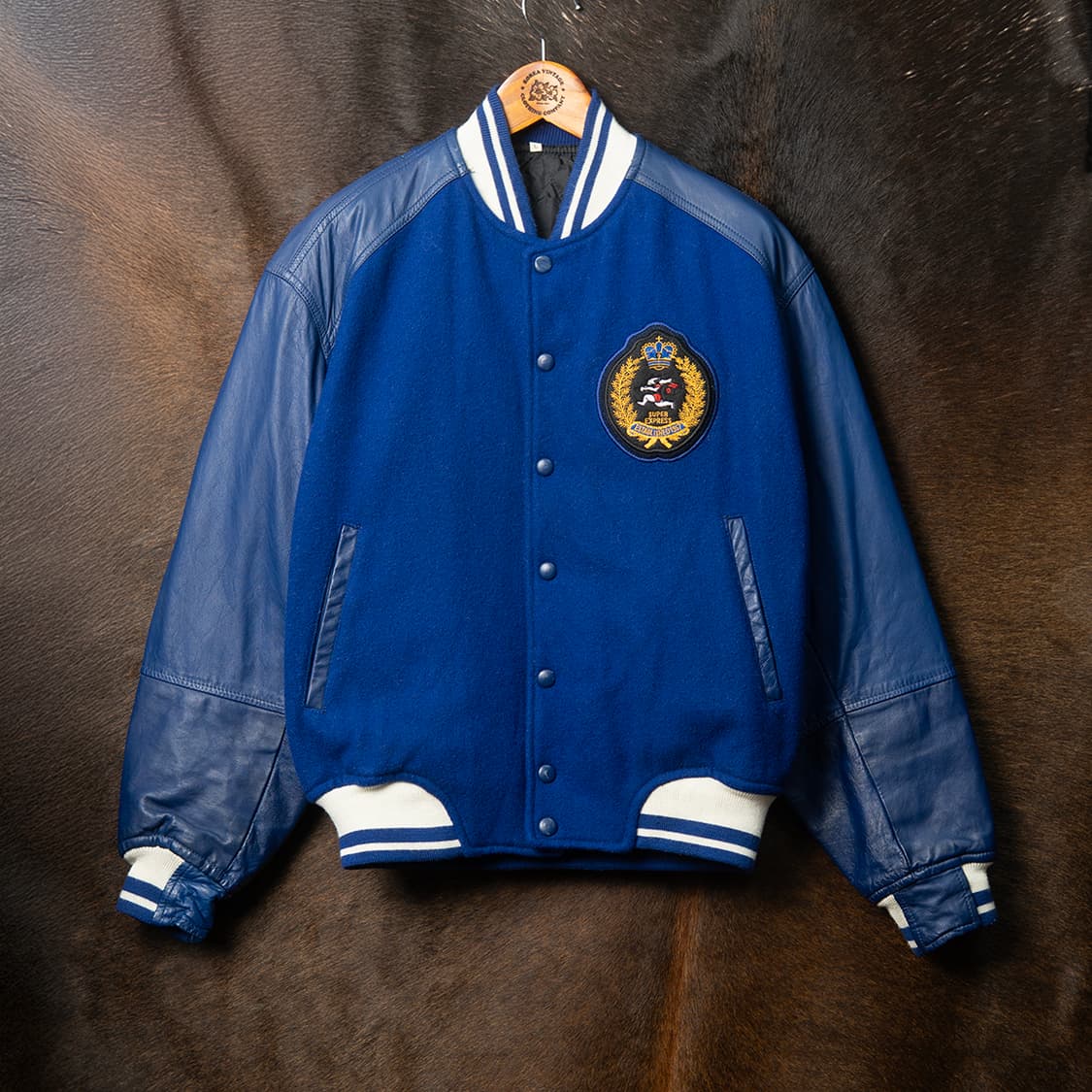 [100] 80s SAGAWA EXPRESS 울 레더 바시티 자켓  상품이미지3