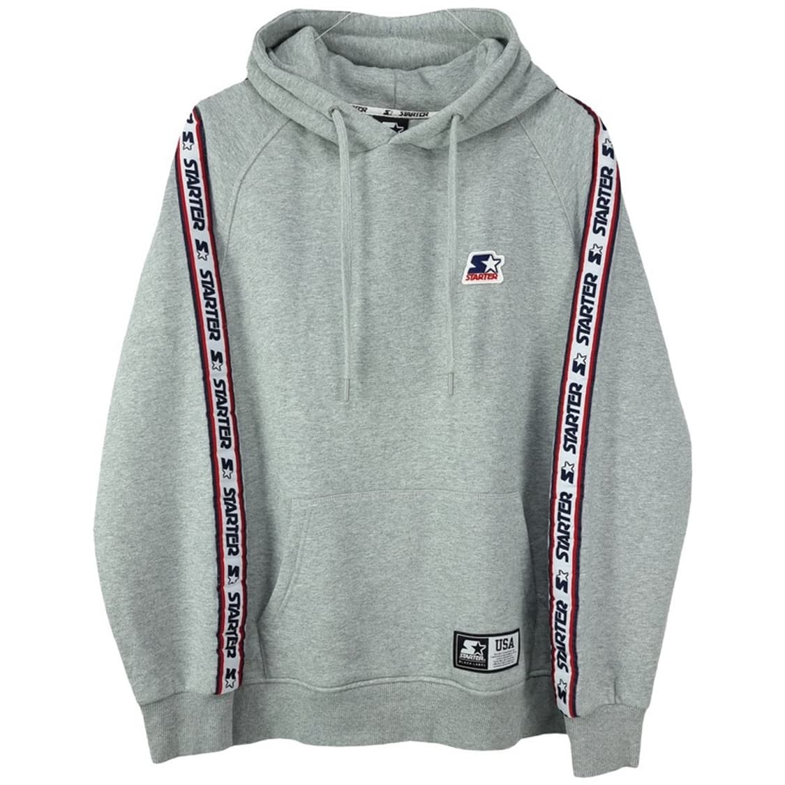 [스타터] 로고 패치 오버핏 후드티 그레이 M19824 상품이미지2