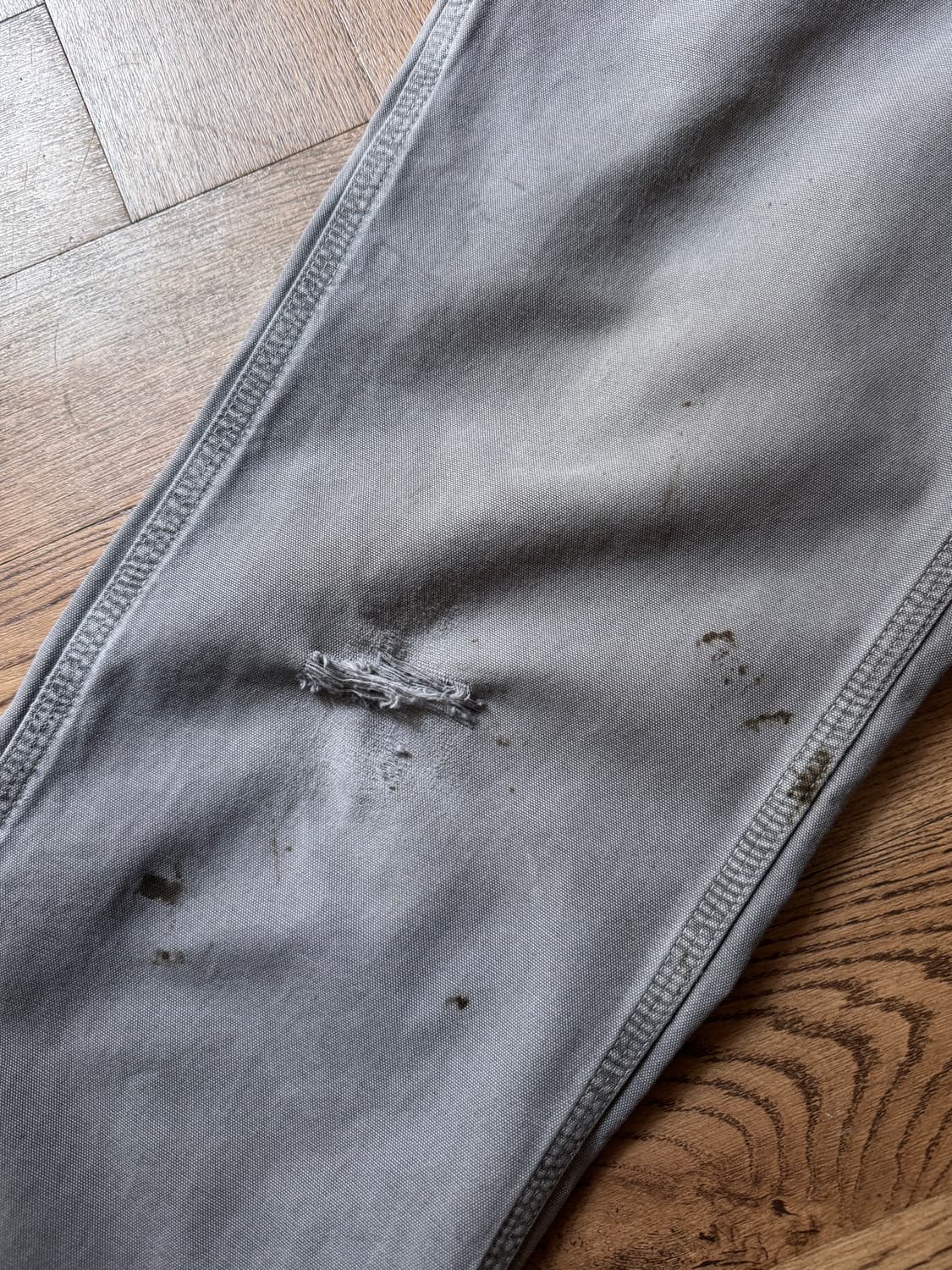 [32]칼하트 USA 더티 데미지드 차콜 싱글니 카펜터 워크 팬츠 상품이미지6