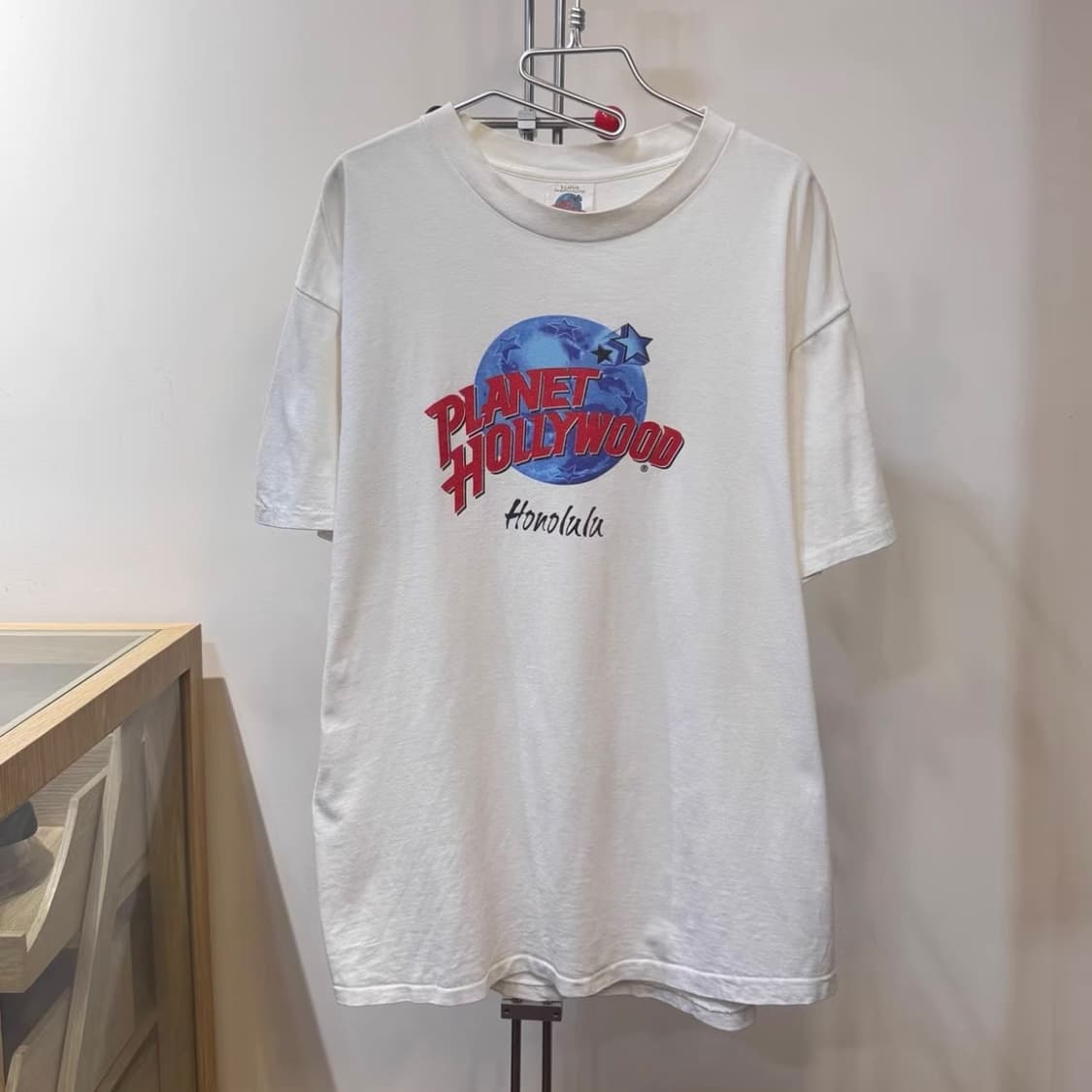 90s Planet Hollywood 오리지널 화이트 그래픽 티셔츠  상품이미지1
