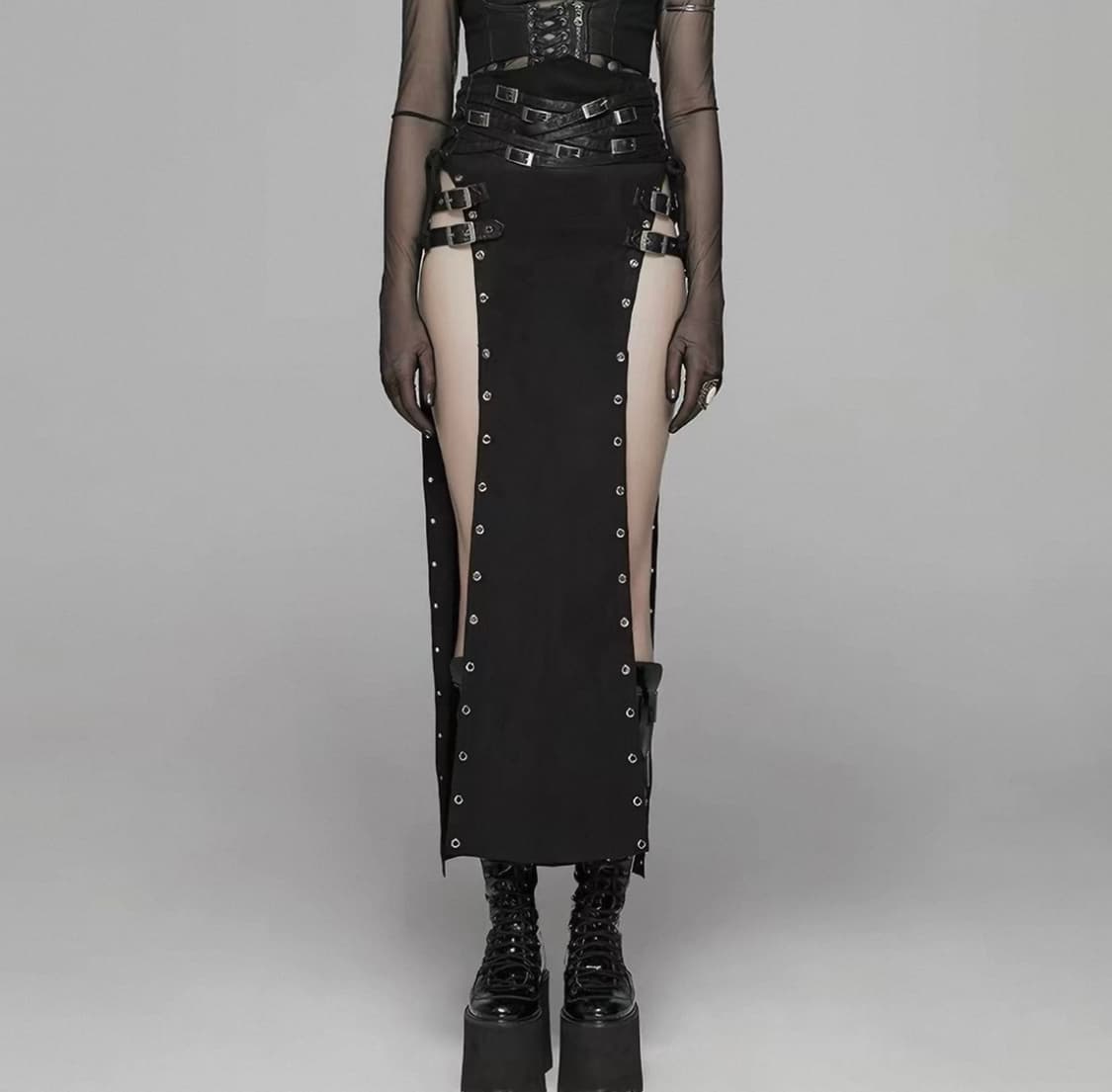 Punkrave 펑크레이브 split skirt 상품이미지1