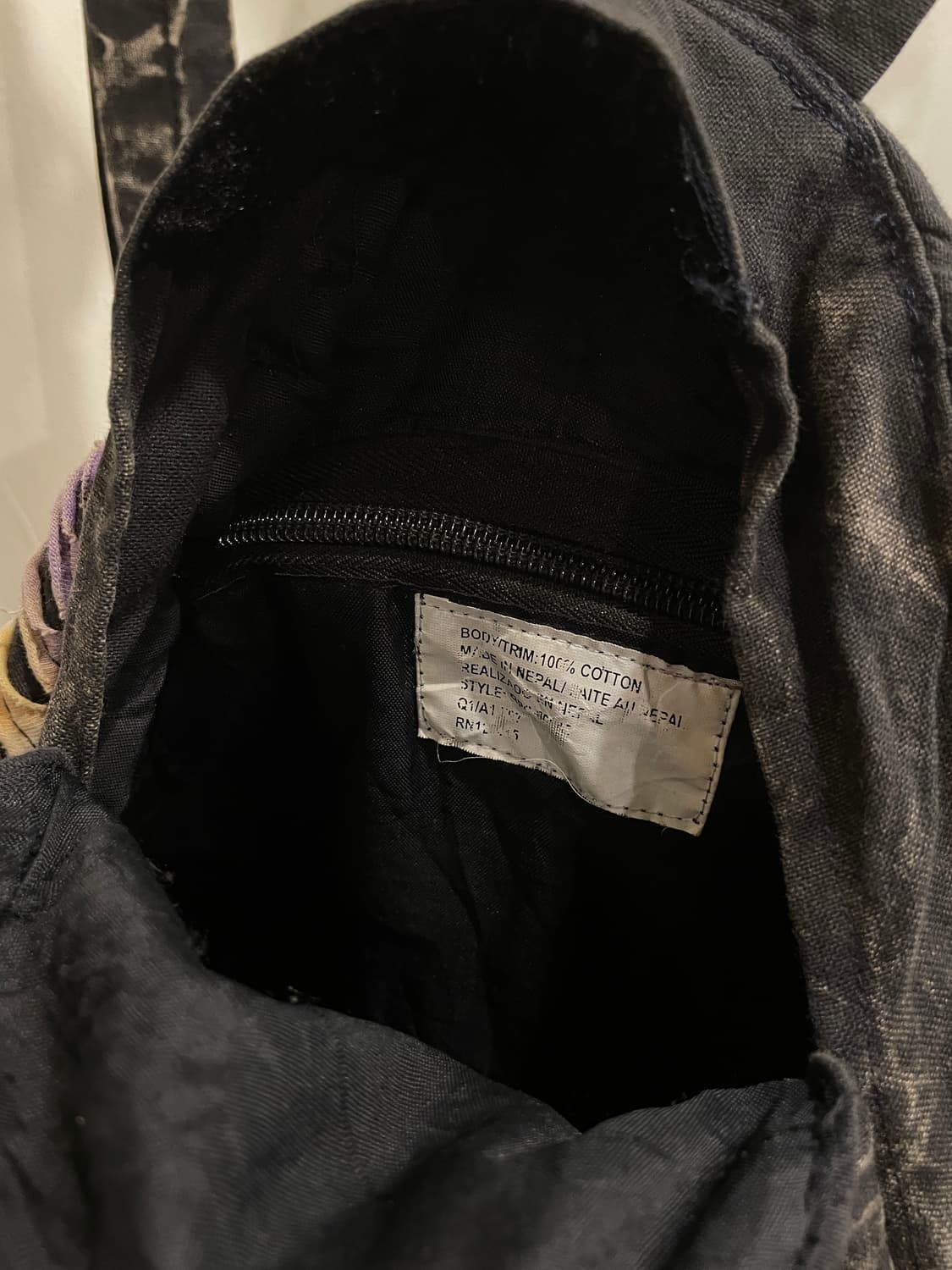 십자가 자수 퍼플 블랙 그런지 워싱 백팩 히피 오리엔탈 상품이미지6