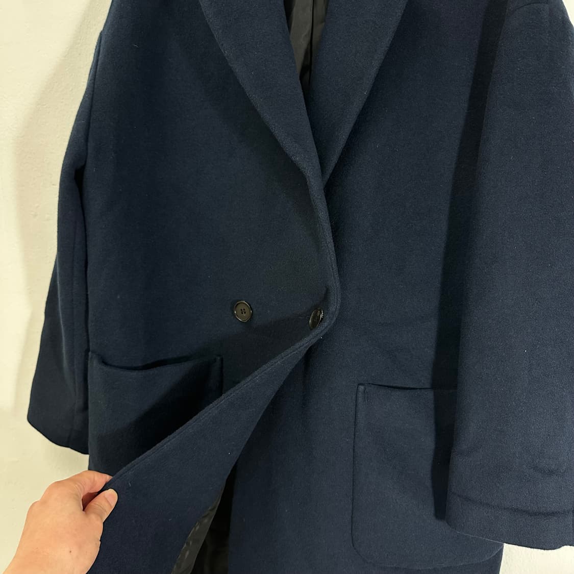 우먼FREE 스튜디오톰보이 네이비 울 더블코트 상품이미지3