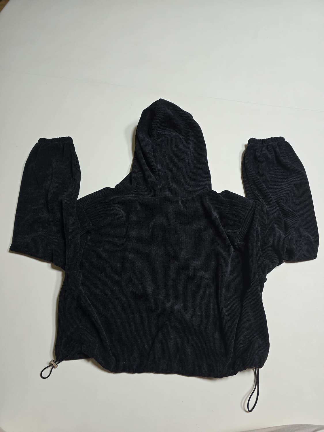 크롭 골지 후드 (어깨패드 / 허리조절 가능 / 프리) 상품이미지2