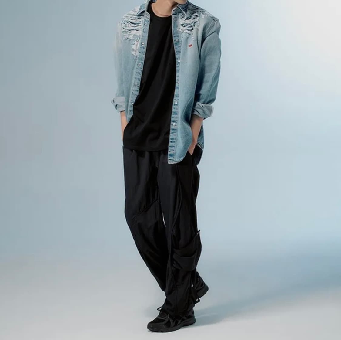 디젤 D 심플 오버 셔츠 팝니다(디젤 데님 셔츠) 상품이미지1