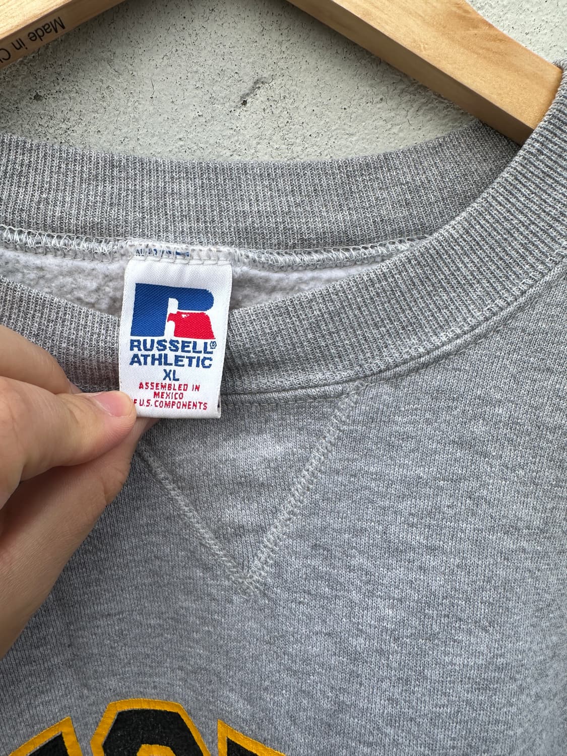 [XL-2XL] 러셀 컬러지 그레이 맨투맨 상품이미지3