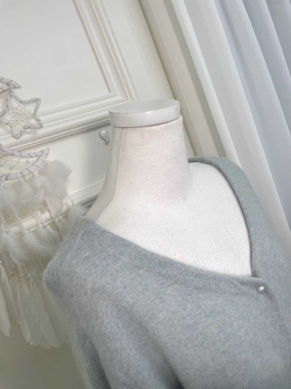 mint melange pearl button basic cardigan 상품이미지6