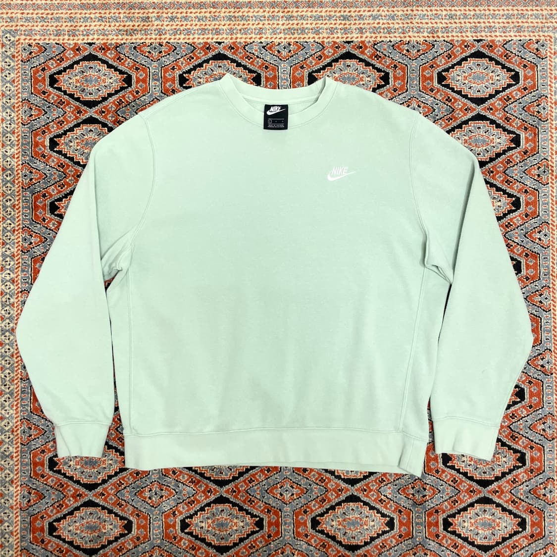 나이키 스펠로고 민트 기모 맨투맨 티셔츠 남성L 상품이미지1