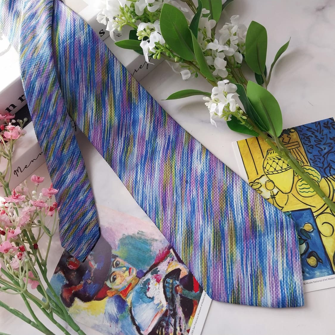 미쏘니 실크 멀티 스트라이프 자카드 넥타이 9.4cm A등급 K1600
 상품이미지2