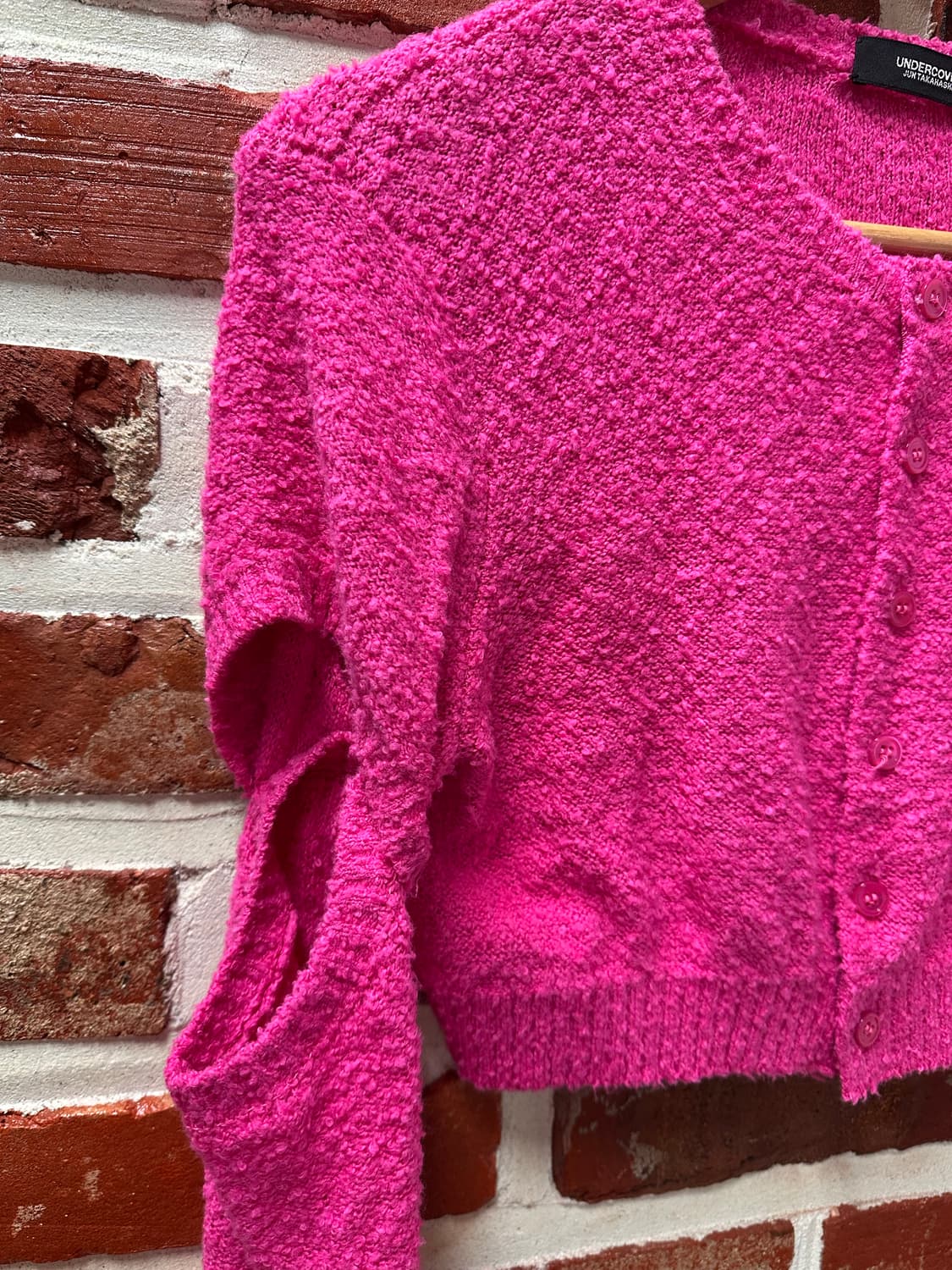 (1)언더커버 컷아웃 디테일 크롭 가디건 상품이미지6