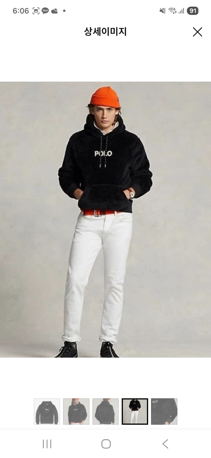 폴로 랄프로렌 플리스 양털 후드티 블랙(새상품) 상품이미지4