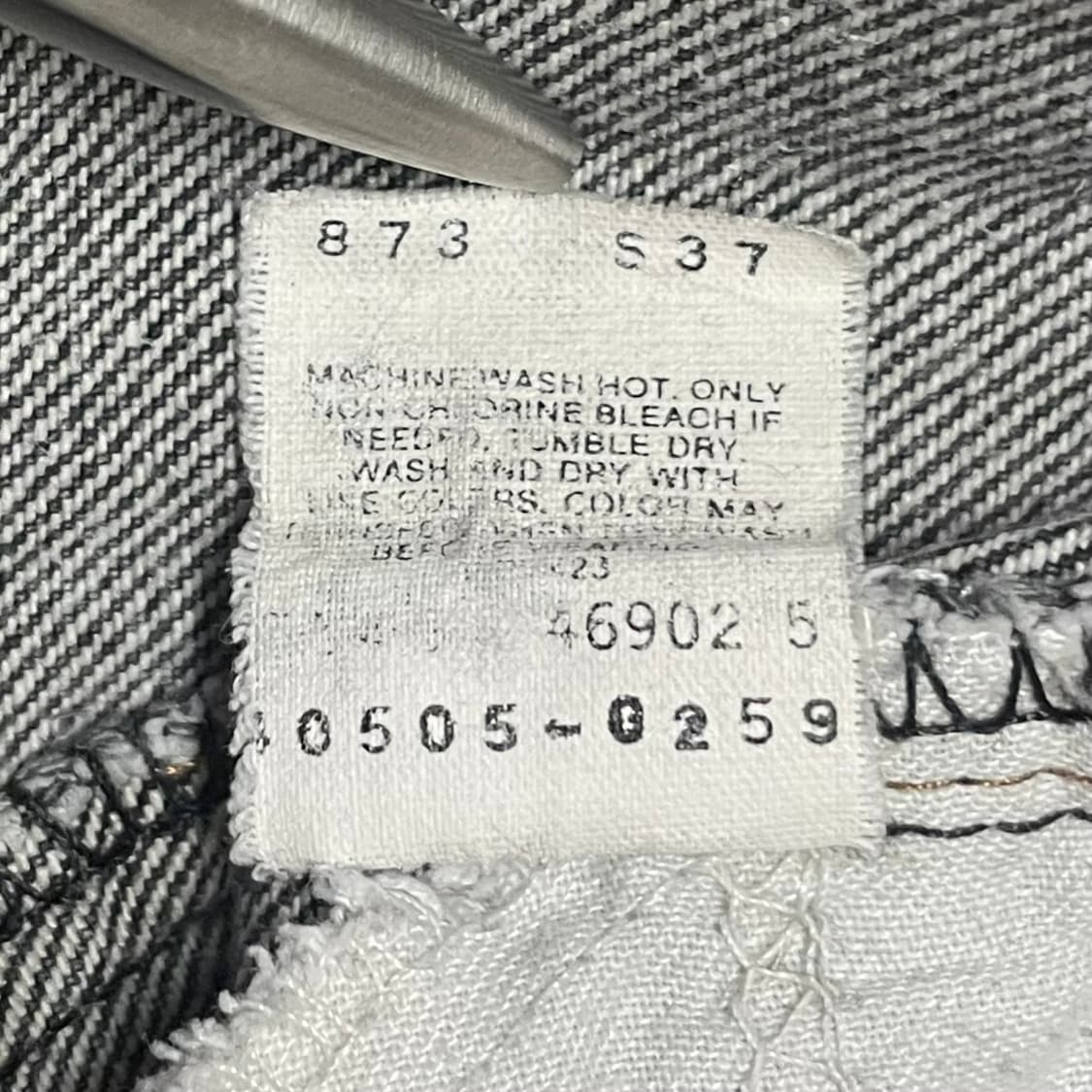 80s 미제 리바이스 505 흑청 블랙 일자 데님 청바지 36(34) 상품이미지7