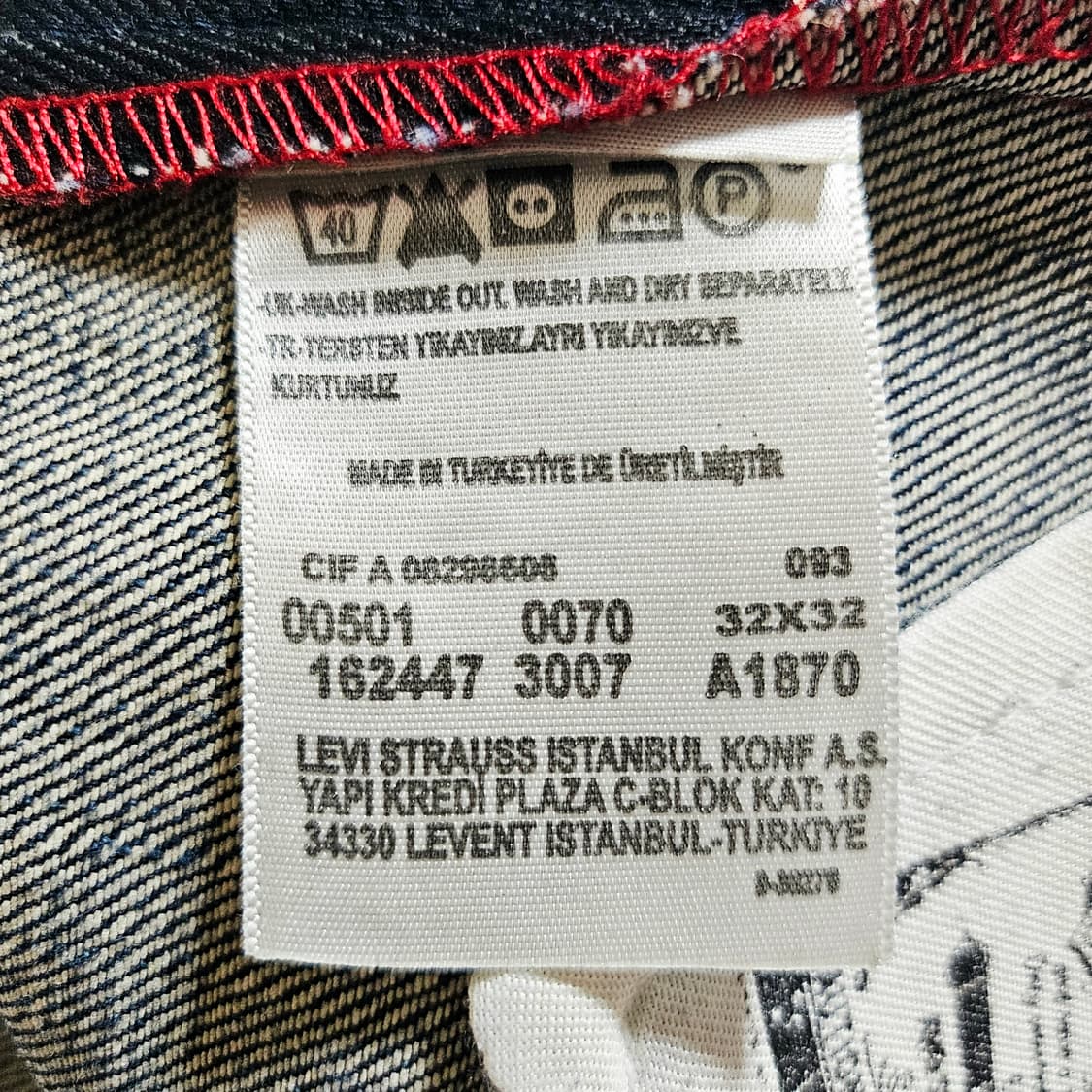 [W32][리바이스]00's 유럽판 501®스트레이트핏 레드스티치 워시드 상품이미지7