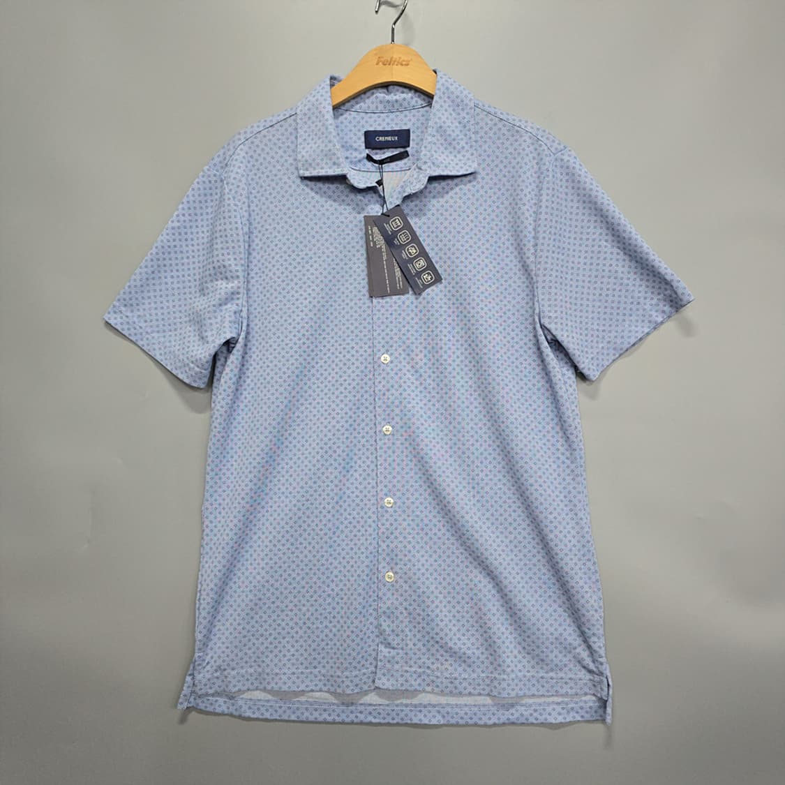 새제품)크레뮤(CREMIEUX) 패턴 반팔 셔츠 105 상품이미지1