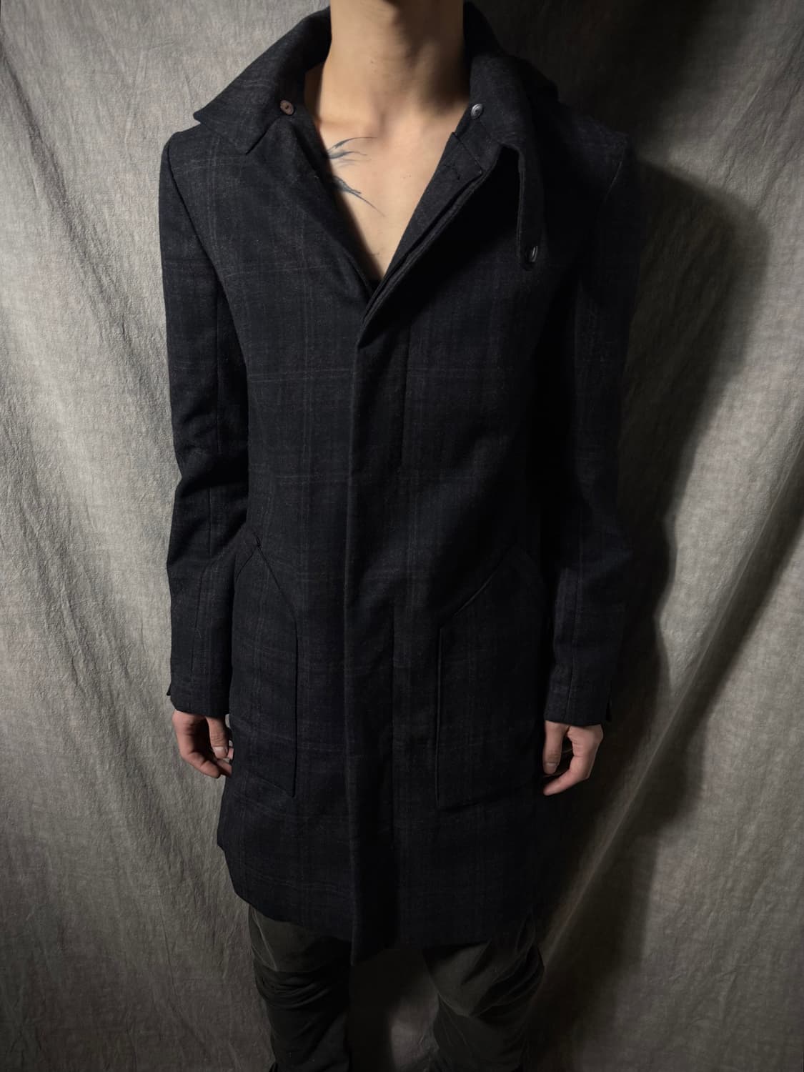 Lumen et Umbra Hooded Check Coat  상품이미지2
