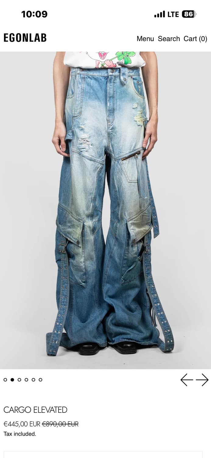 Egonlab 에곤랩 카고 엘레베이티드 플레어 데님 상품이미지2