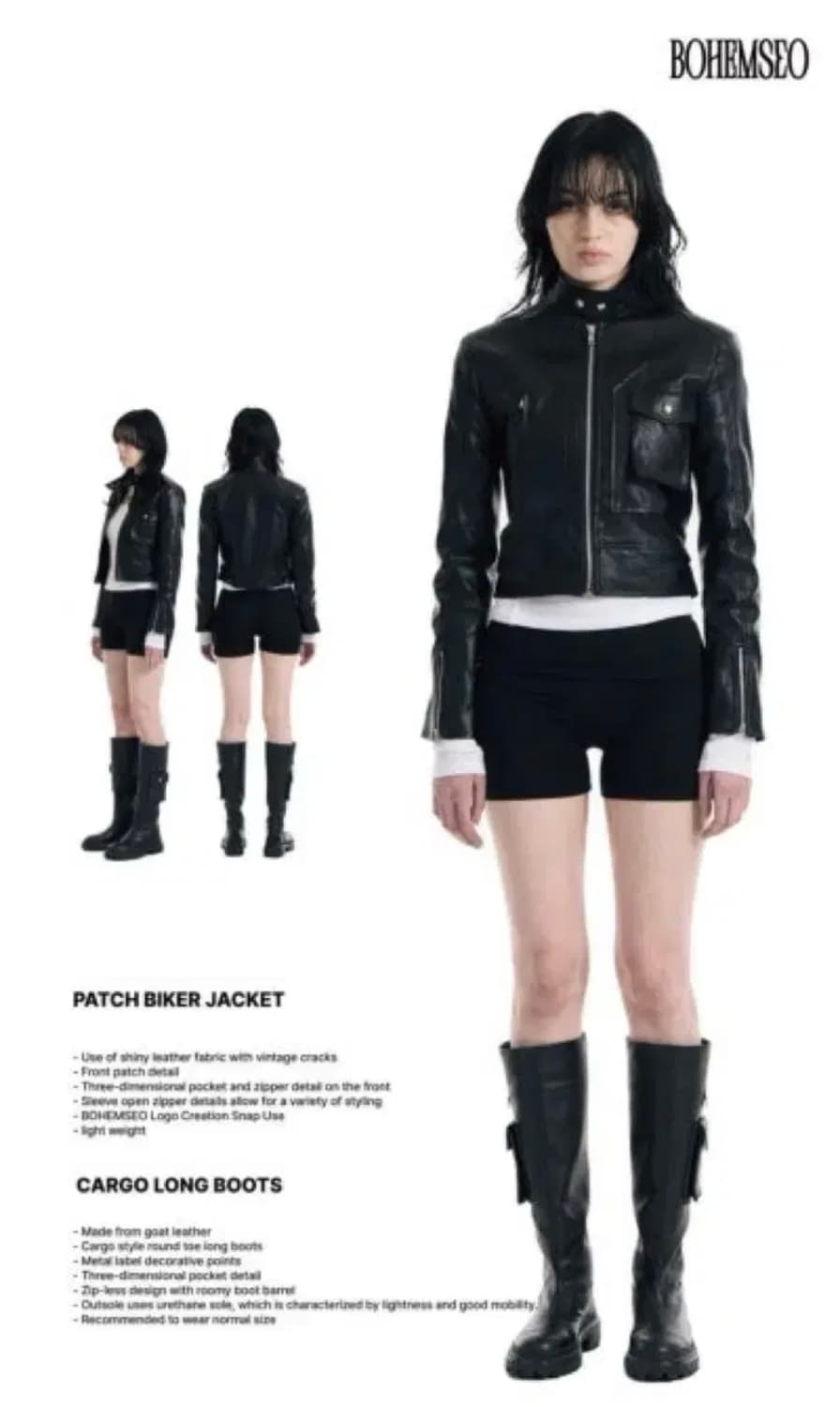 보헤미안서울 patch biker jacket 상품이미지3