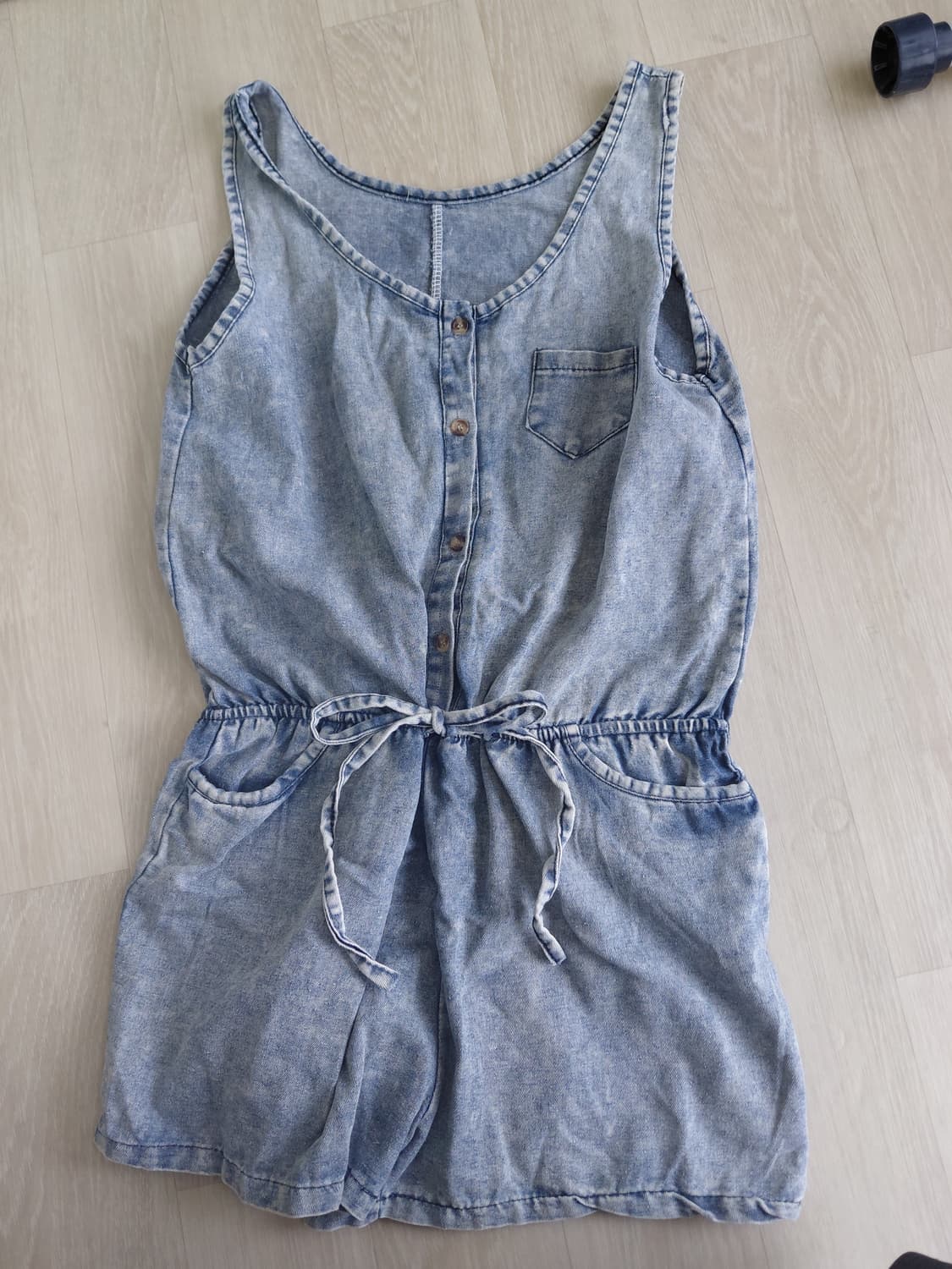 [빈티지] 청 데님 끈 롬퍼 점프수트 상품이미지1