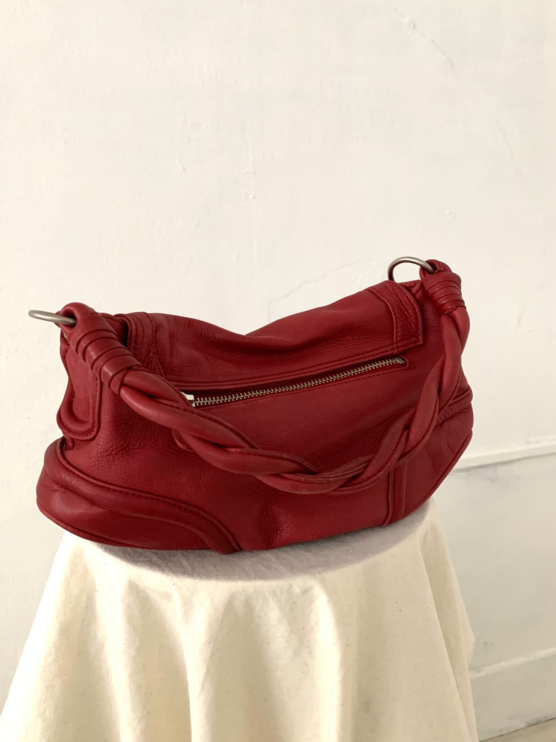 Red leather shoulder bag 상품이미지4