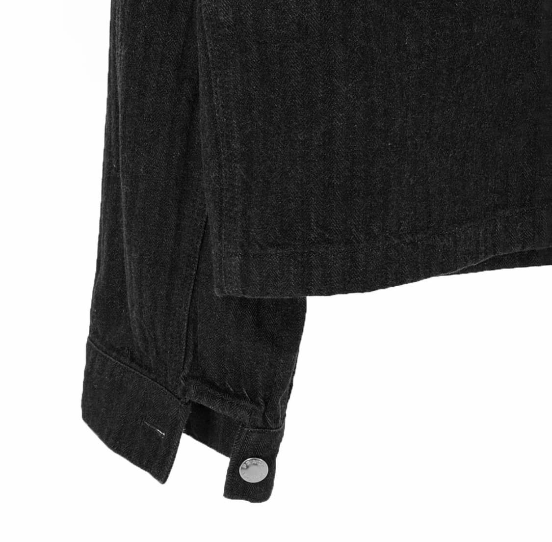 [XL] 프라다 남성 25ss 셰브론 블루종 데님 셔츠 자켓 블랙 상품이미지7