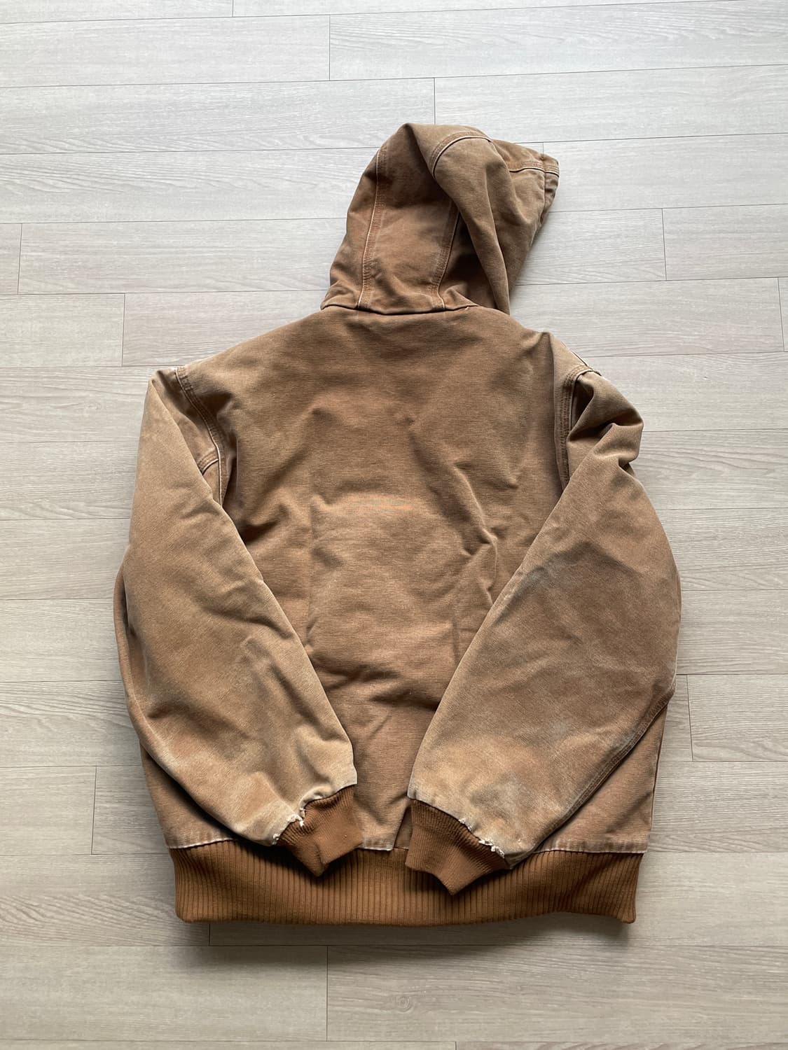 칼하트 j130 BRN 브라운 액티브 자켓 샌드스톤 빈티지 상품이미지2