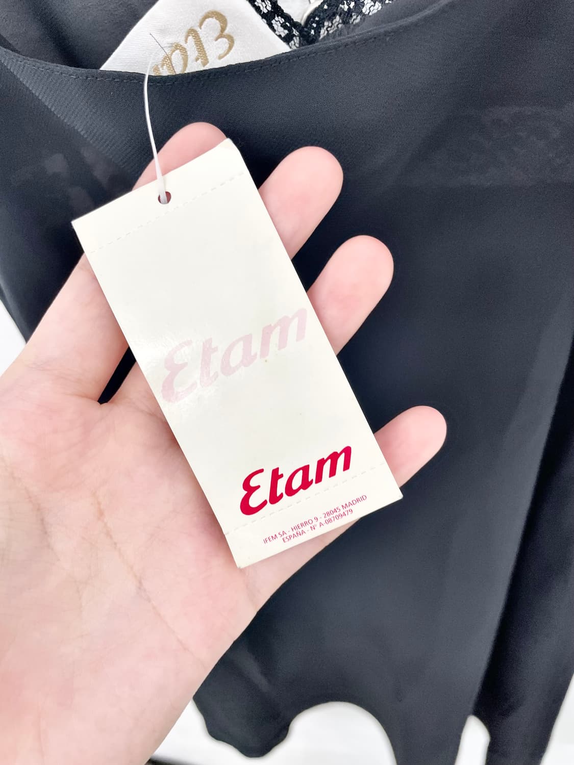 etam 블랙 시어 리본 슬립 상품이미지2
