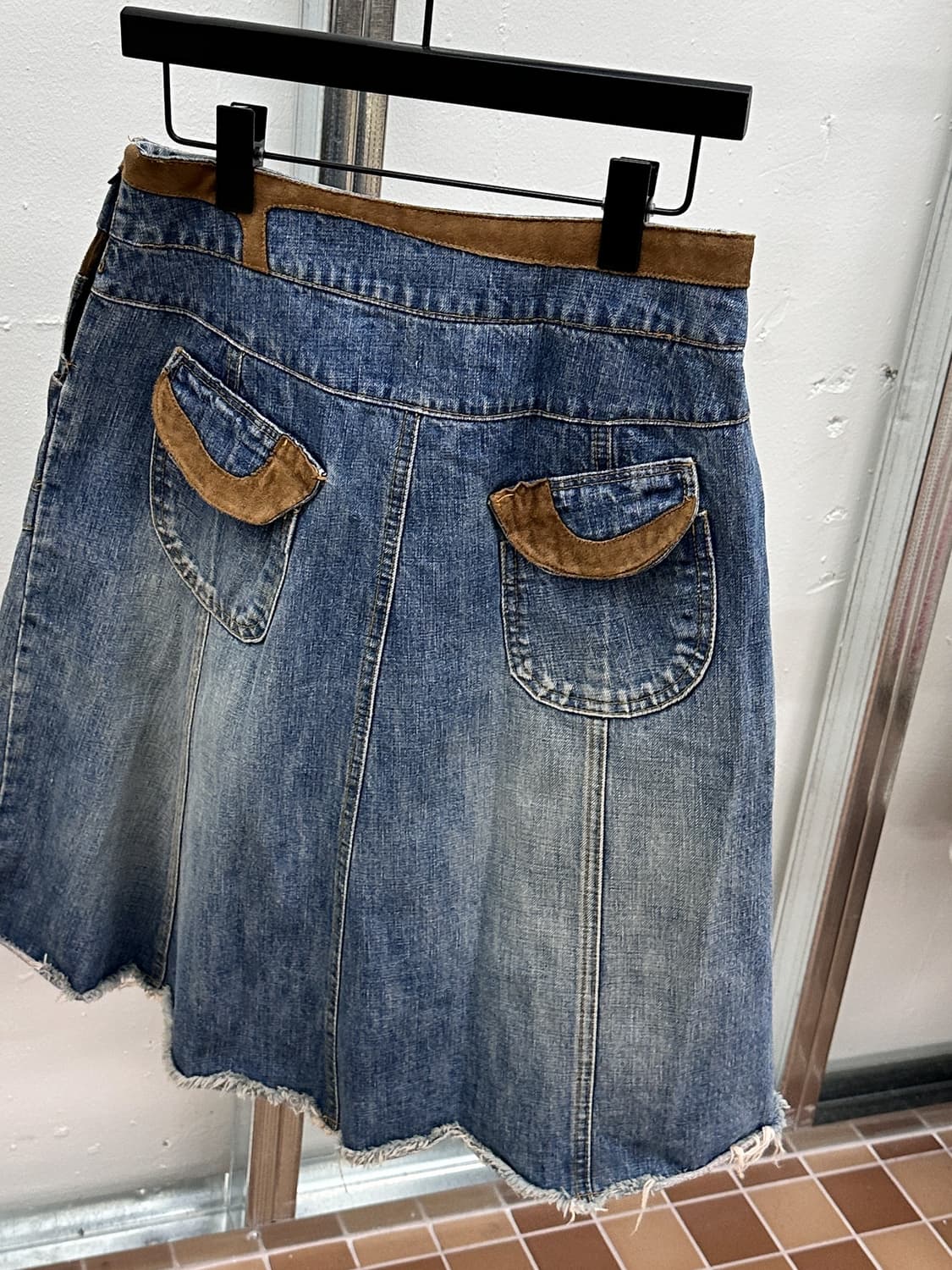 denim/suede midi skirt 상품이미지5