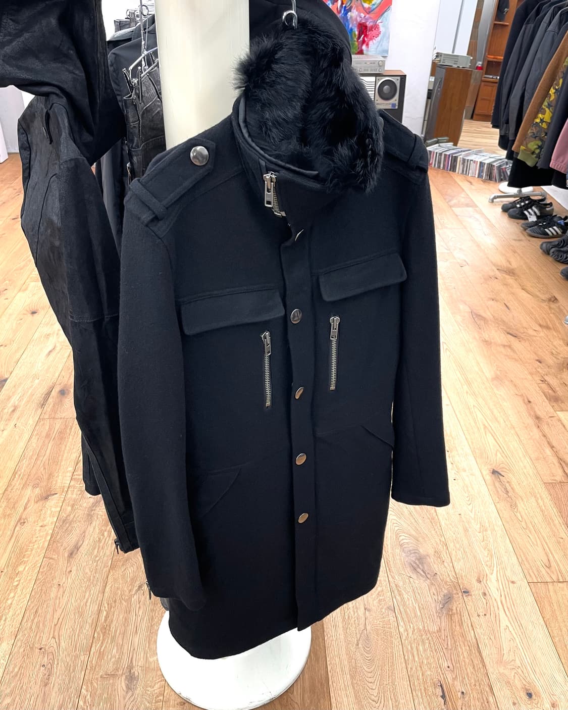 [M] 캐서린햄넷 퍼 트리밍 코트 상품이미지7