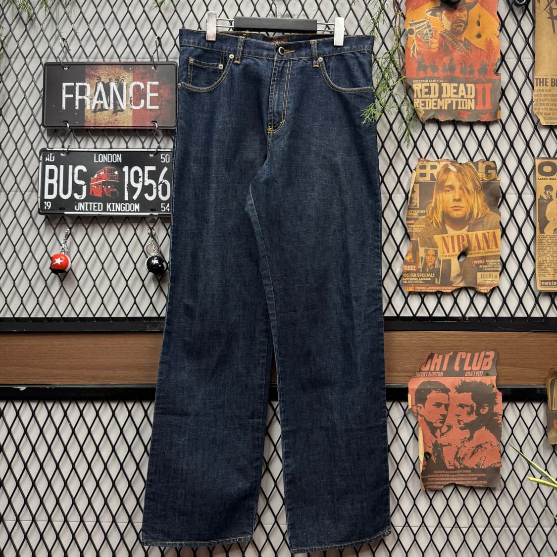 90s 마이클 코어스 데님 팬츠 후면 패치 포인트 다크 인디고 상품이미지1