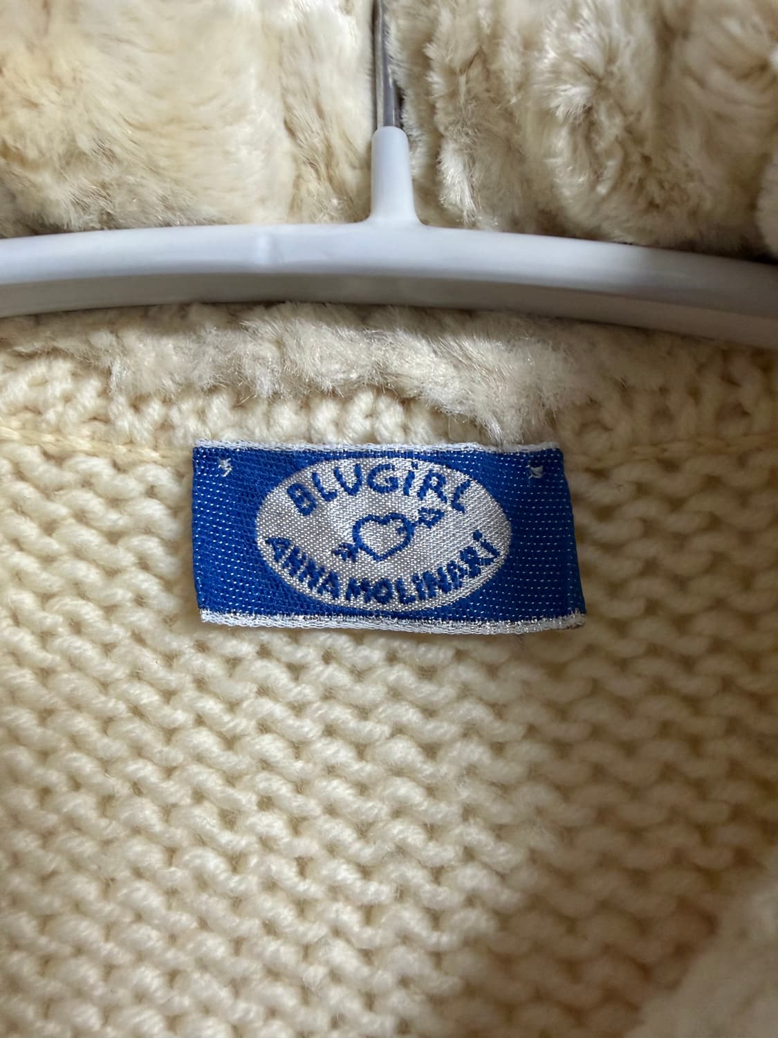 블루걸 안나 몰리나리 퍼 카라 니트 가디건 상품이미지3