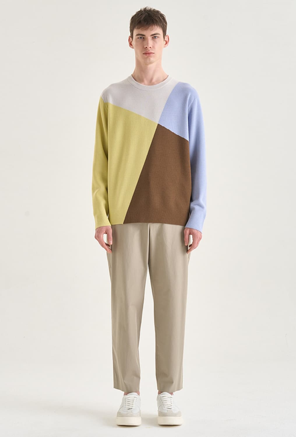 타임옴므 아가일 울 스웨터 100사이즈 상품이미지1