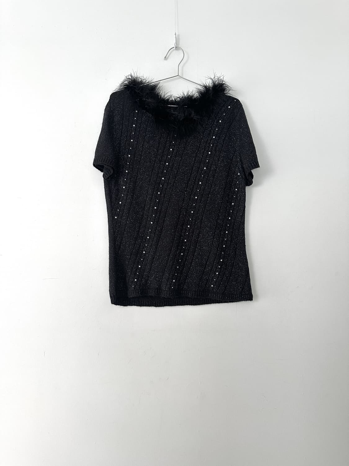 Perl glitter fur knit / black 상품이미지2