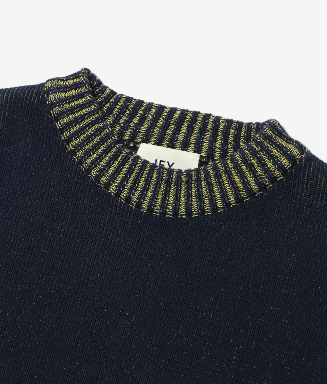 [L] 이에이IEY DOUBLE COLOR ROUND KNIT Navy 상품이미지3