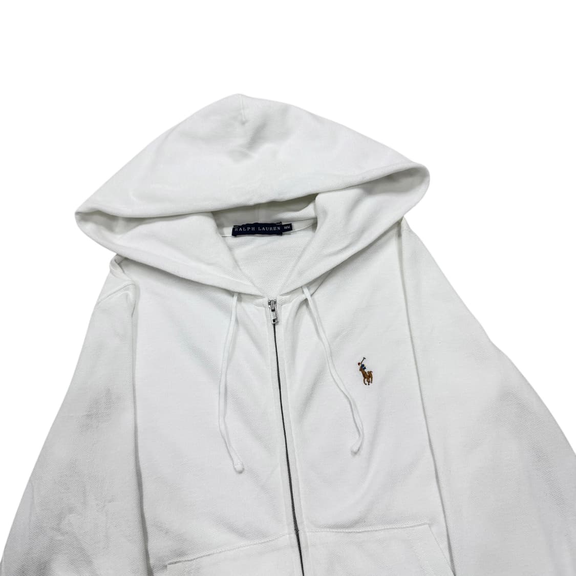 폴로 랄프로렌 포니 딱붙핏 후드집업 자켓 화이트 M 상품이미지2