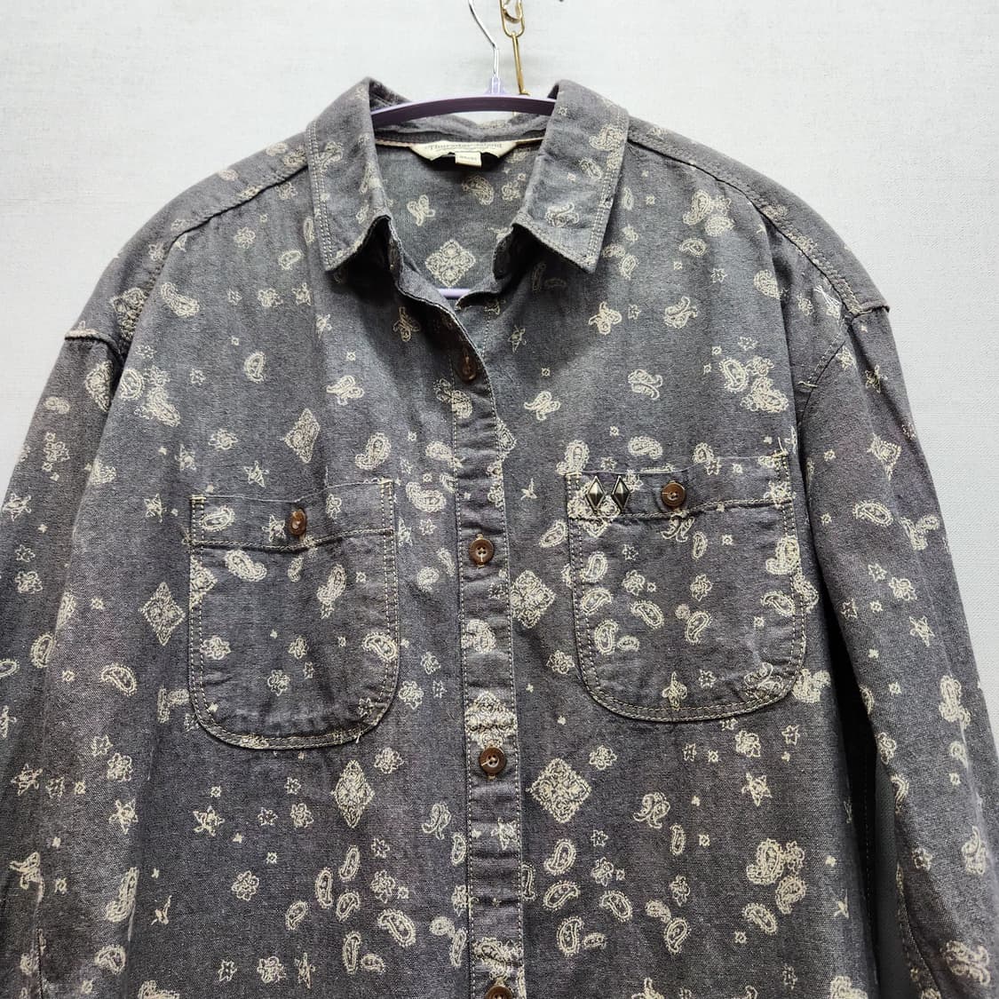 써스데이아일랜드 빈티지 페이즐리 패턴 웨스턴 셔츠 S(M) 상품이미지2