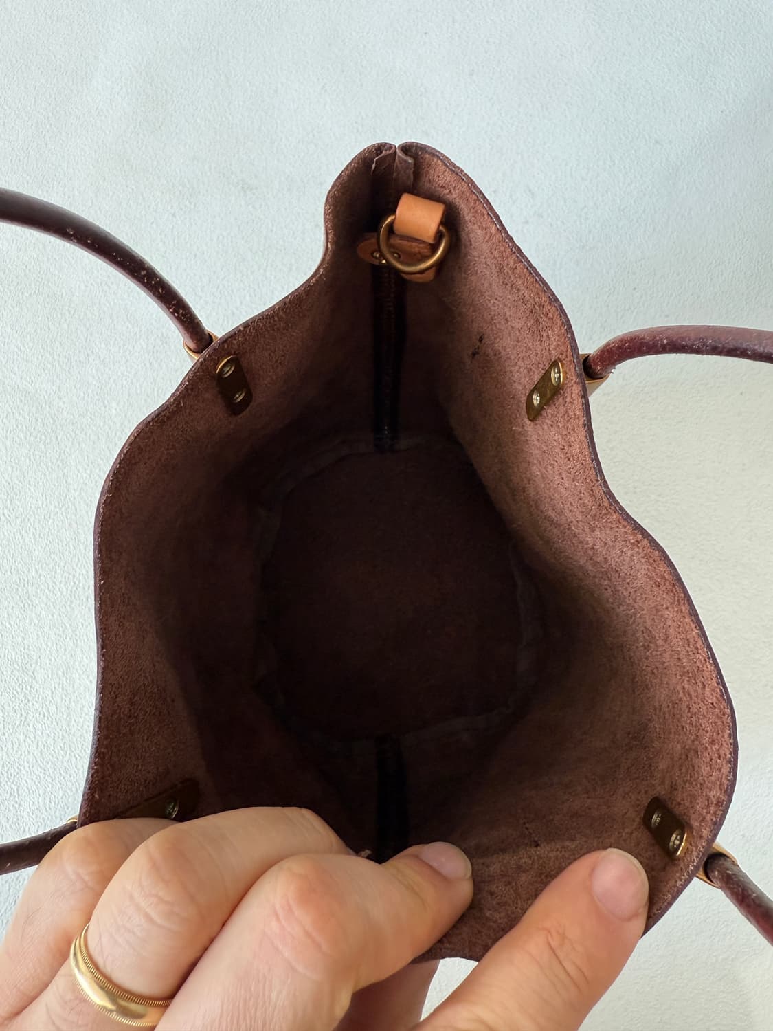 Pre owned 레더 토트 크로스백(황동 부자재) 상품이미지9