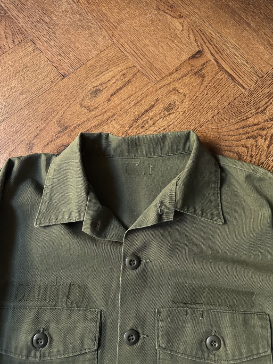 [L]70's 오리지널 U.S ARMY OG-507 밀리터리 셔츠 상품이미지2