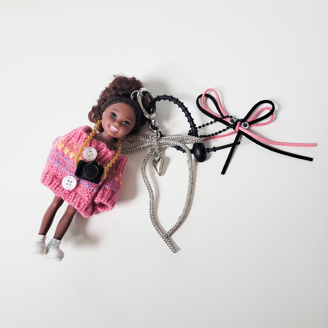 새상품)흑인 뽀글이 힙스타일  바비인형키링 올set 상품이미지1