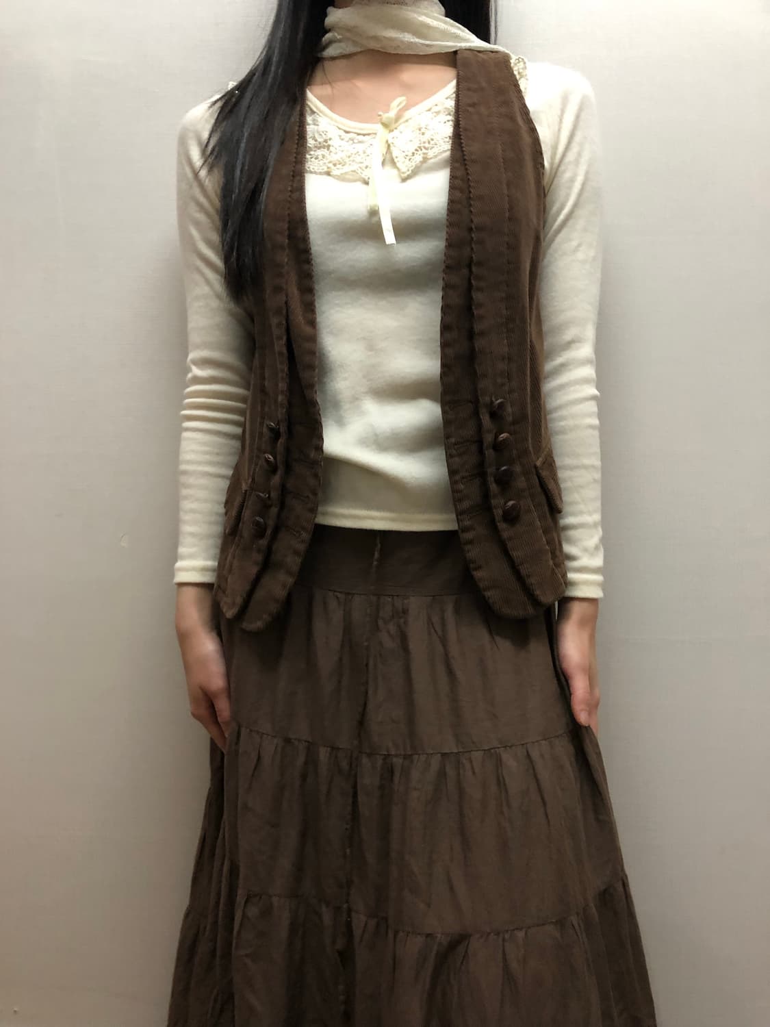 빈티지 브라운 코듀로이 버튼 베스트 상품이미지5