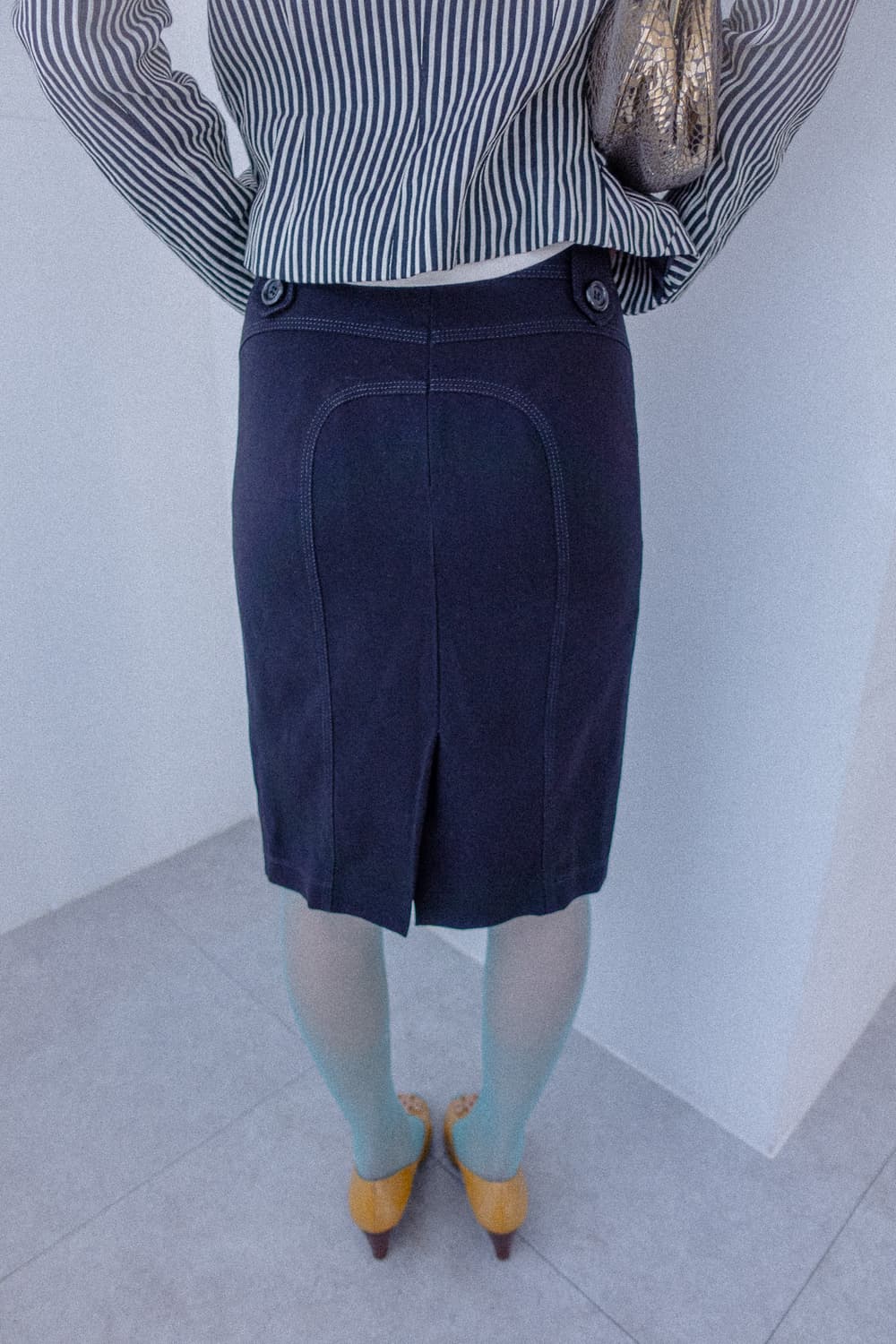 Button shirring midi skirt 상품이미지3