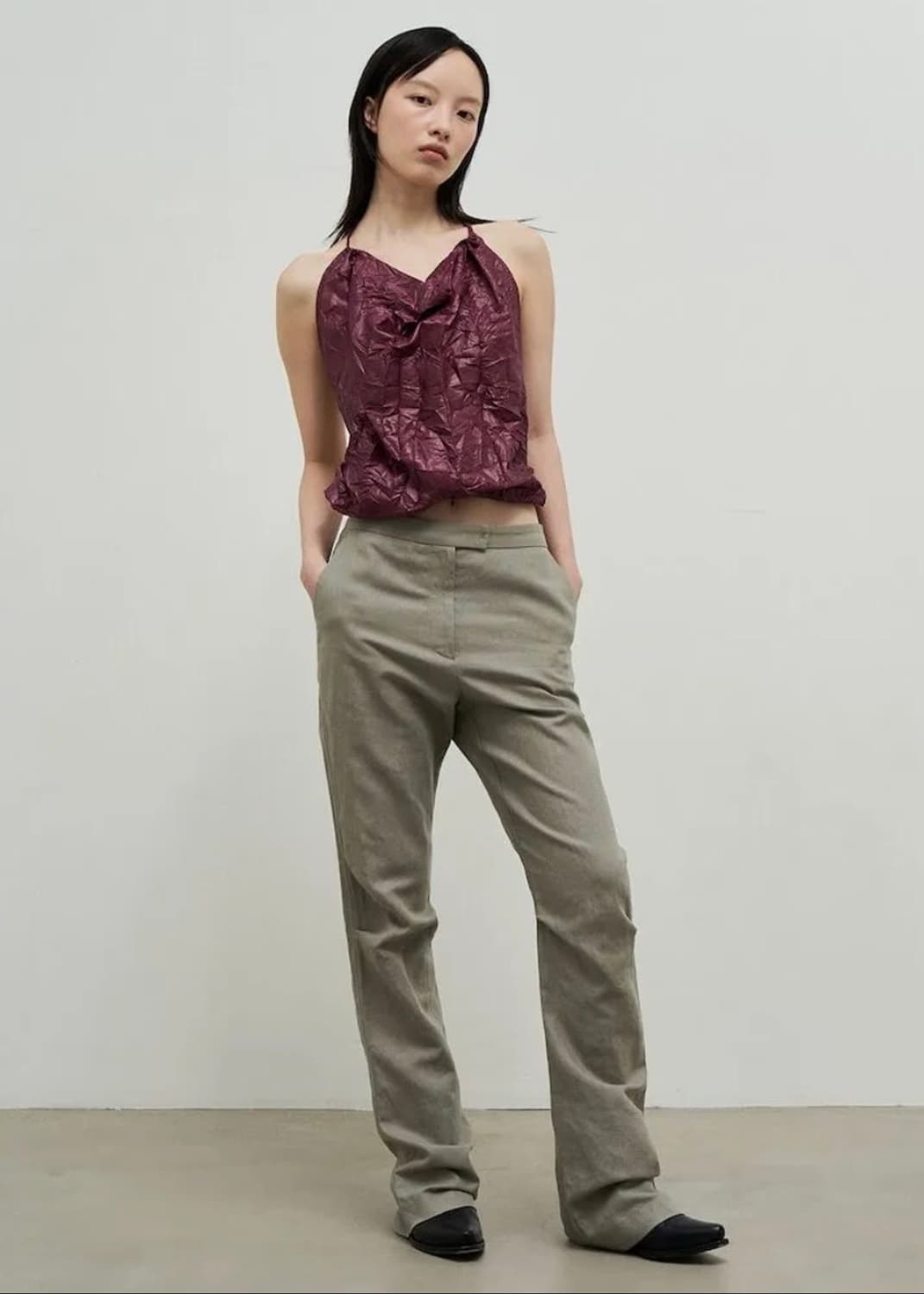 Gelato Wrinkle Halter Blouse Red 상품이미지2