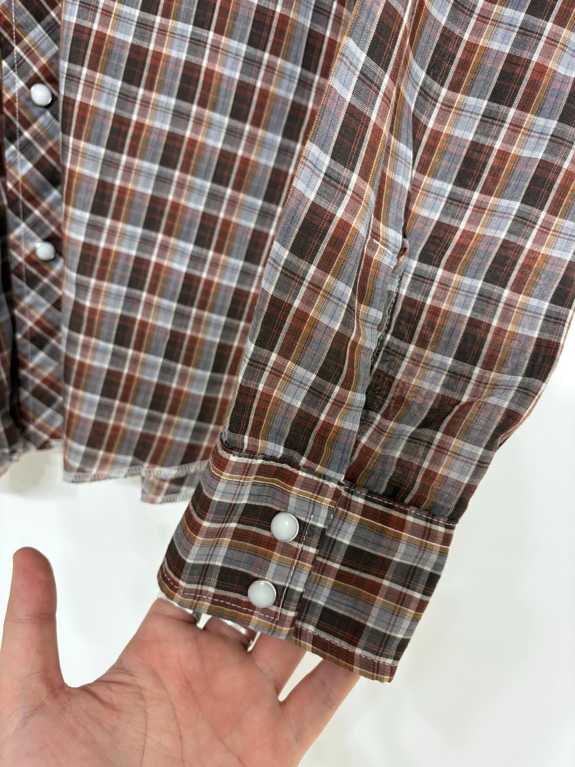 80's vtg Wrangler check Western shirt. 상품이미지5