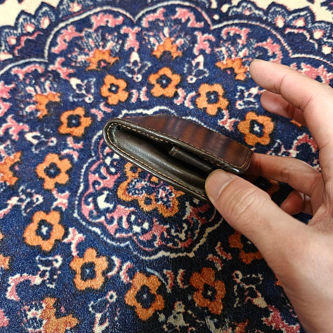 핸드메이드 브라운 가죽 코인 파우치  상품이미지2