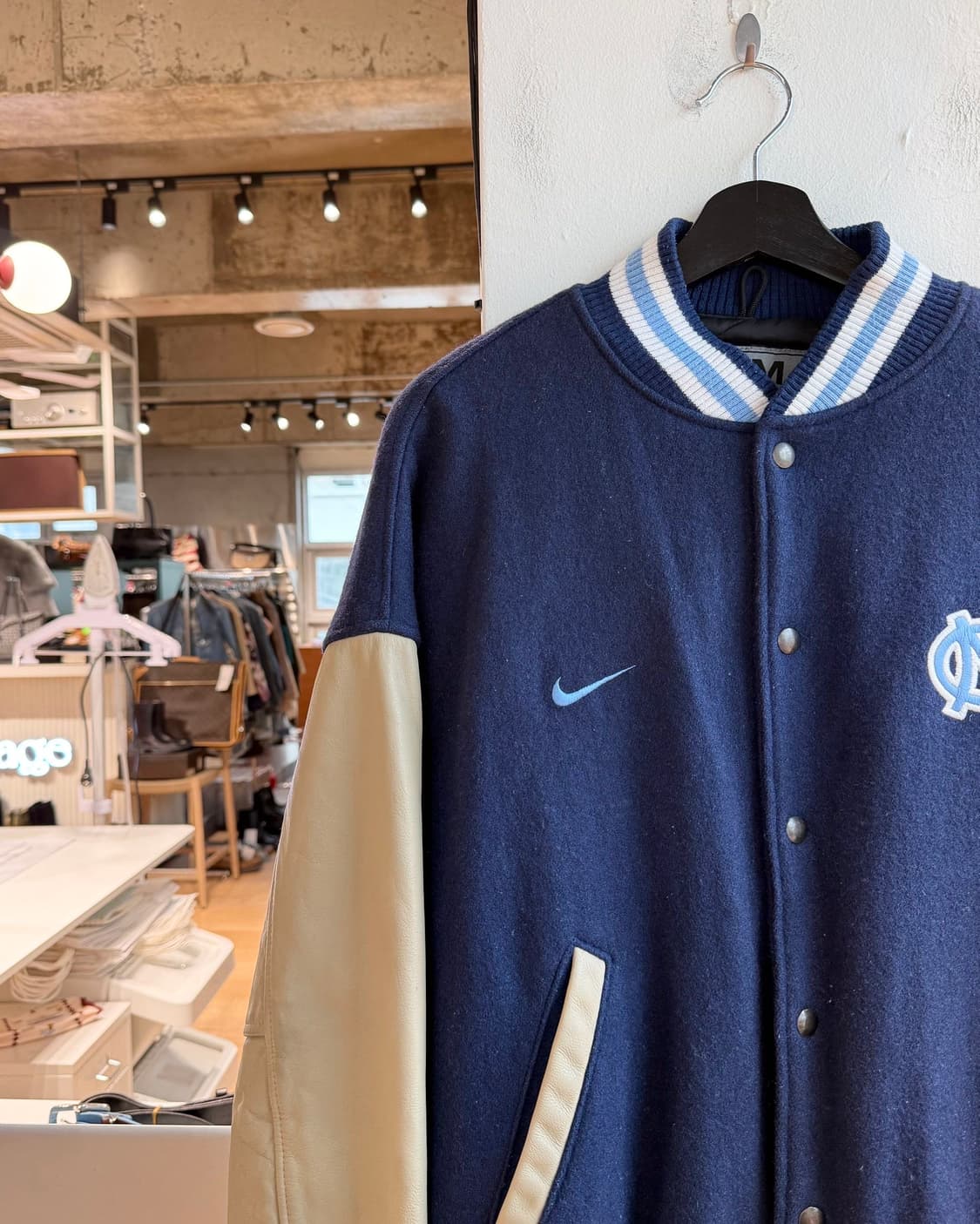 나이키 90s 네이비 노스 캐롤라이나 바시티 자켓  상품이미지4