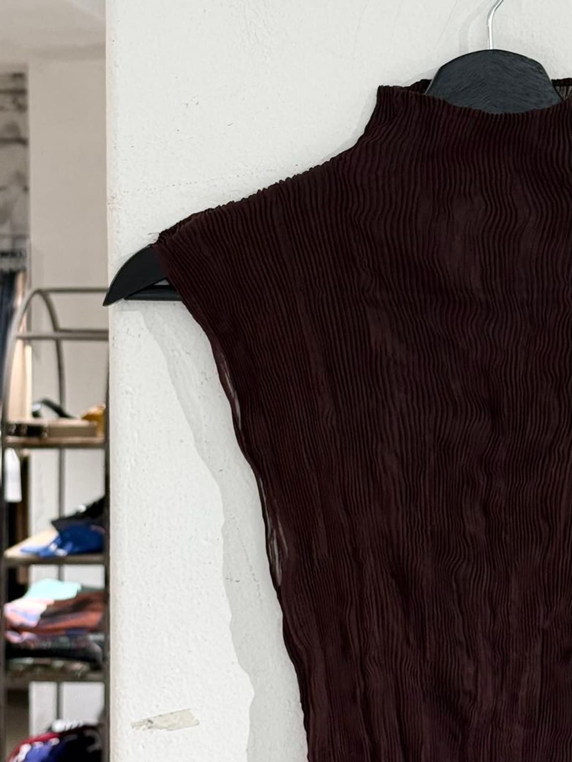 이세이 미야케 화이트라벨 브라운 링컬 슬리브리스 탑 상품이미지2